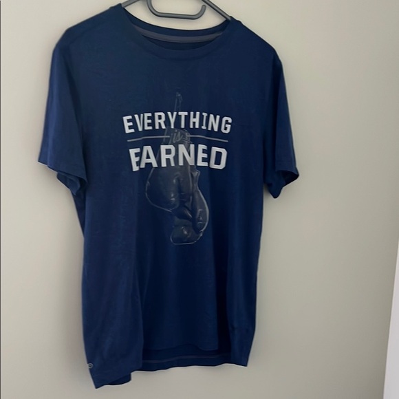 Old Navy Blue Short Sleeve Tee Everything is earned - Picture 1 of 3